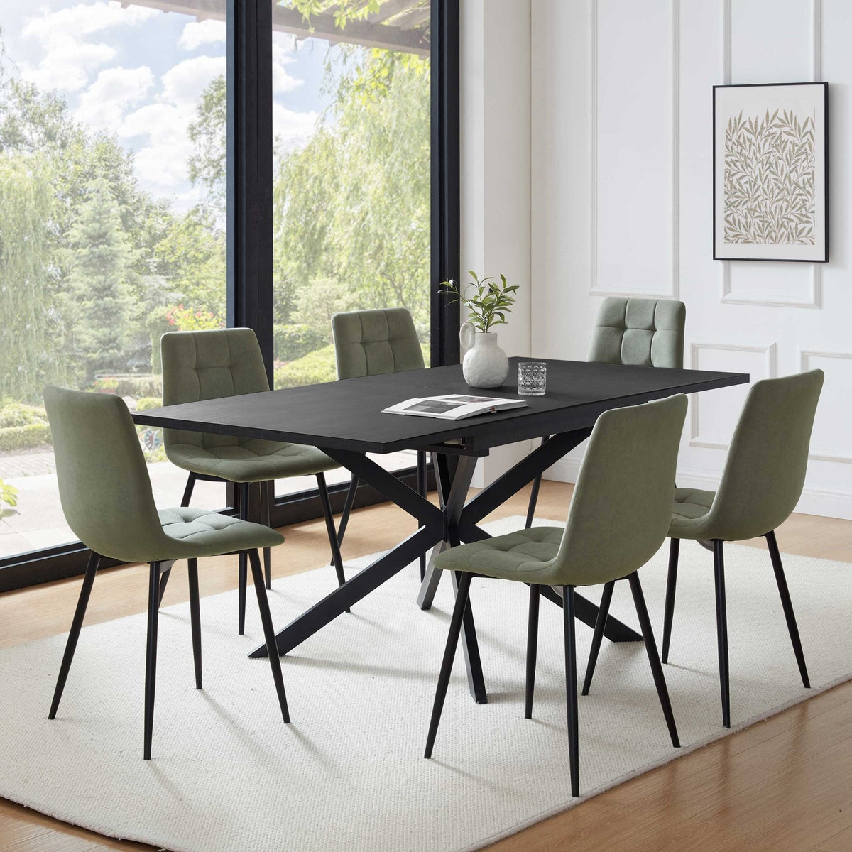 Dusklia - Brooke Square Extendable 4-8 Seater Dining Table - Black