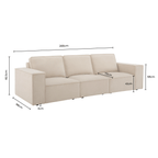 Dusklia - Brooklyn 3 Seater Sofa - Cappuccino
