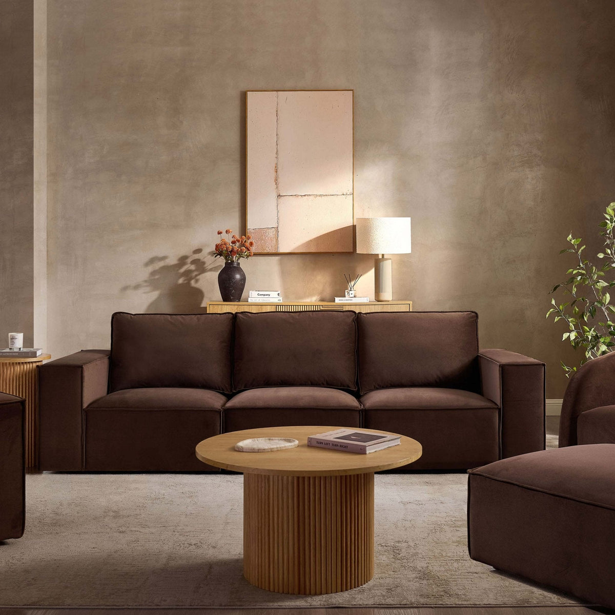 Dusklia - Brooklyn 3 Seater Sofa - Cappuccino