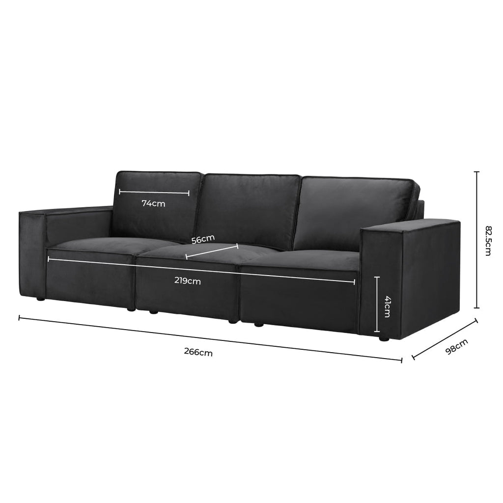 Dusklia - Brooklyn 3 Seater Sofa - Ink
