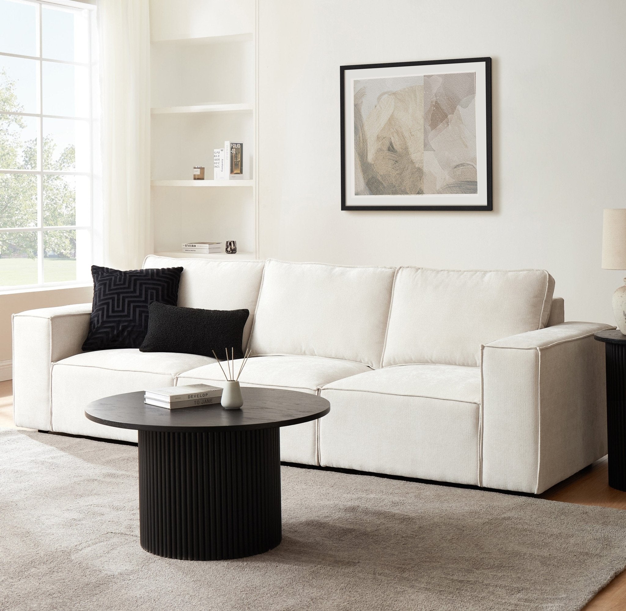 Dusklia - Brooklyn 3 Seater Sofa - Ivory