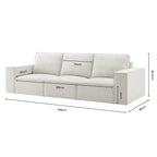 Dusklia - Brooklyn 3 Seater Sofa - Ivory