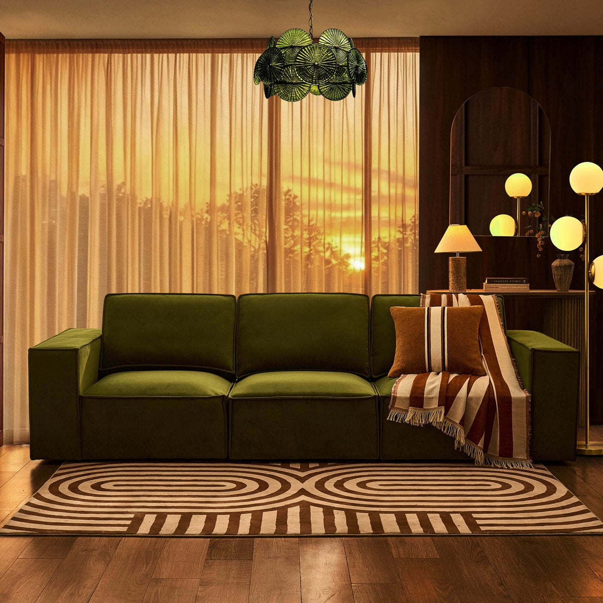 Dusklia - Brooklyn 3 Seater Sofa - Muted Moss
