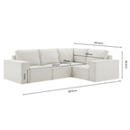 Dusklia - Brooklyn Small Right Hand L-Shape Sofa - Cappuccino