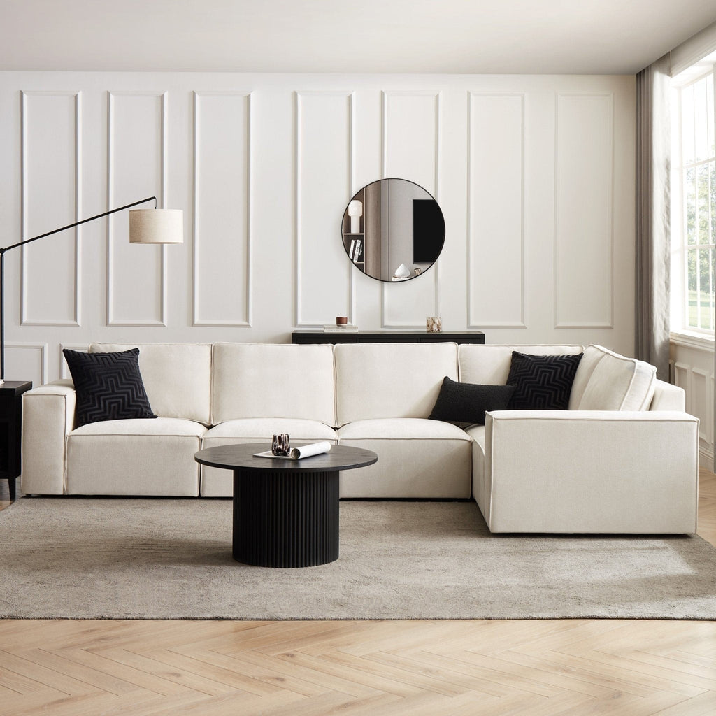 Dusklia - Brooklyn Large Right Hand L-Shape Sofa - Ivory