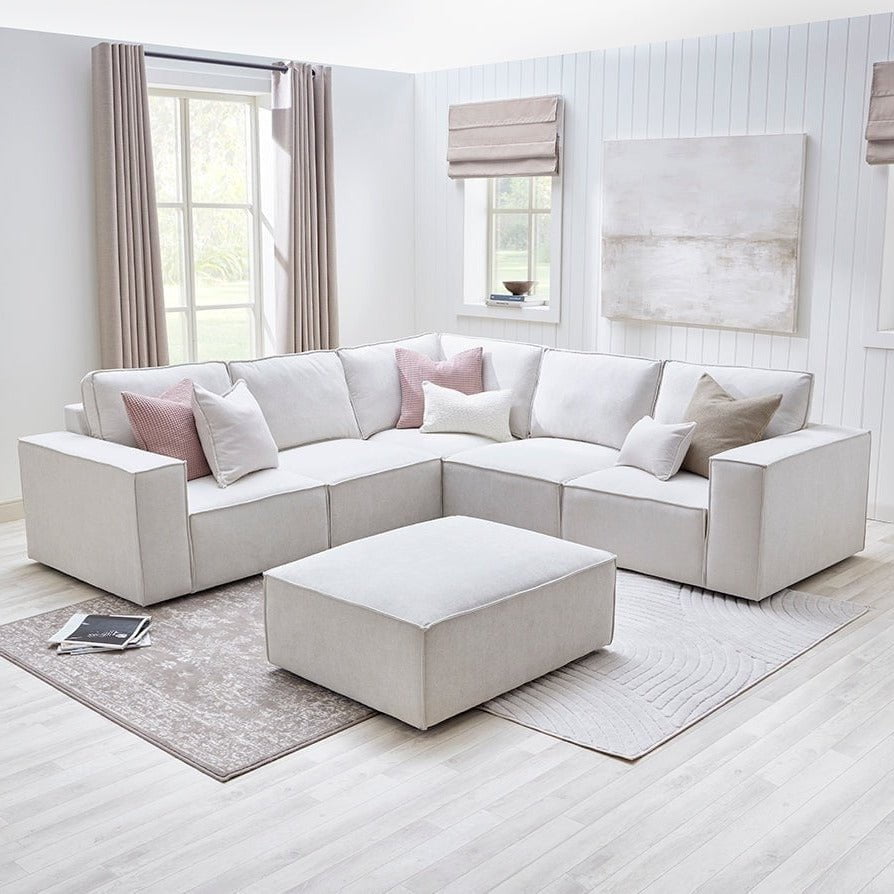 Dusklia - Brooklyn Large Left Hand Corner Sofa - Ivory