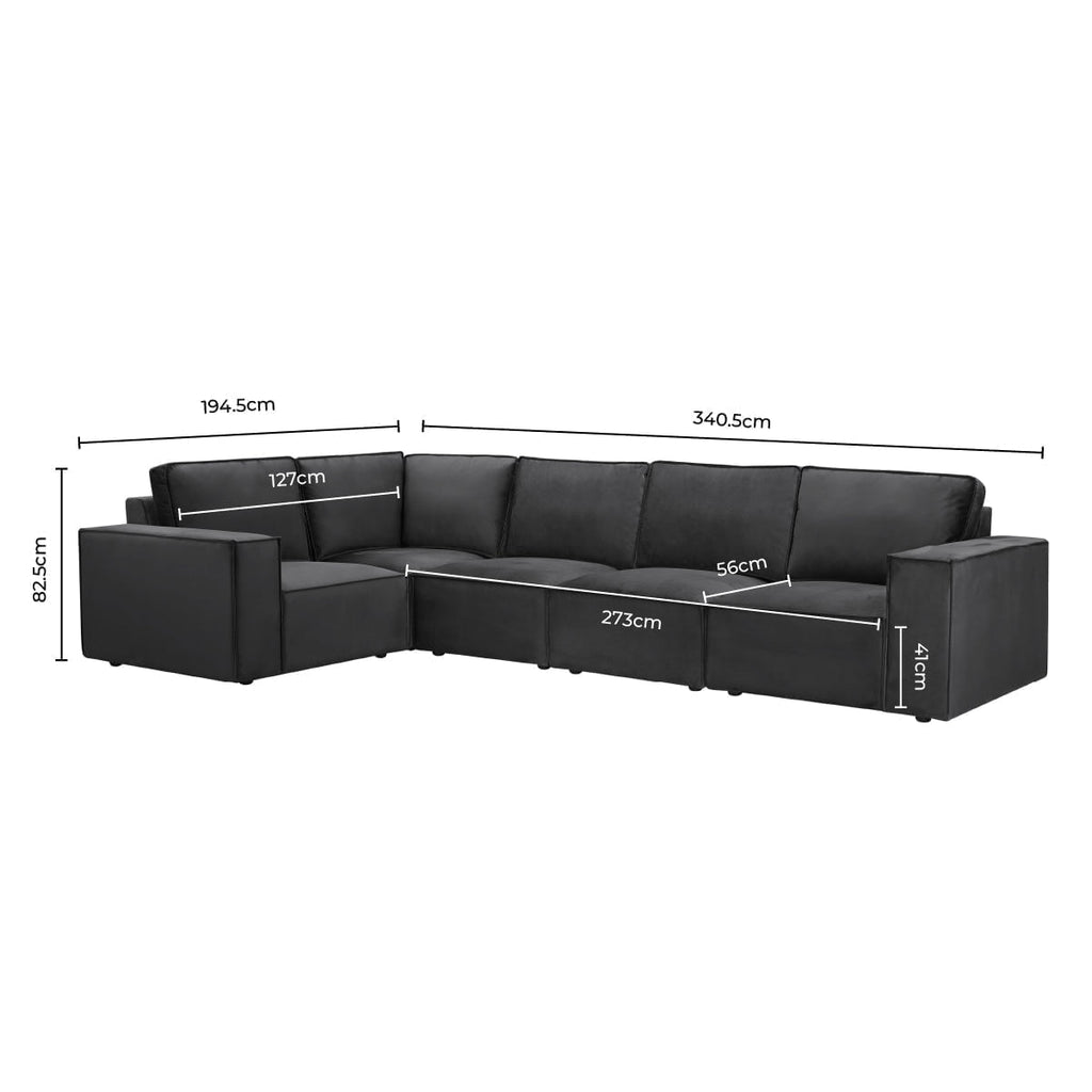 Dusklia - Brooklyn Large Left Hand L-Shape Sofa - Ink