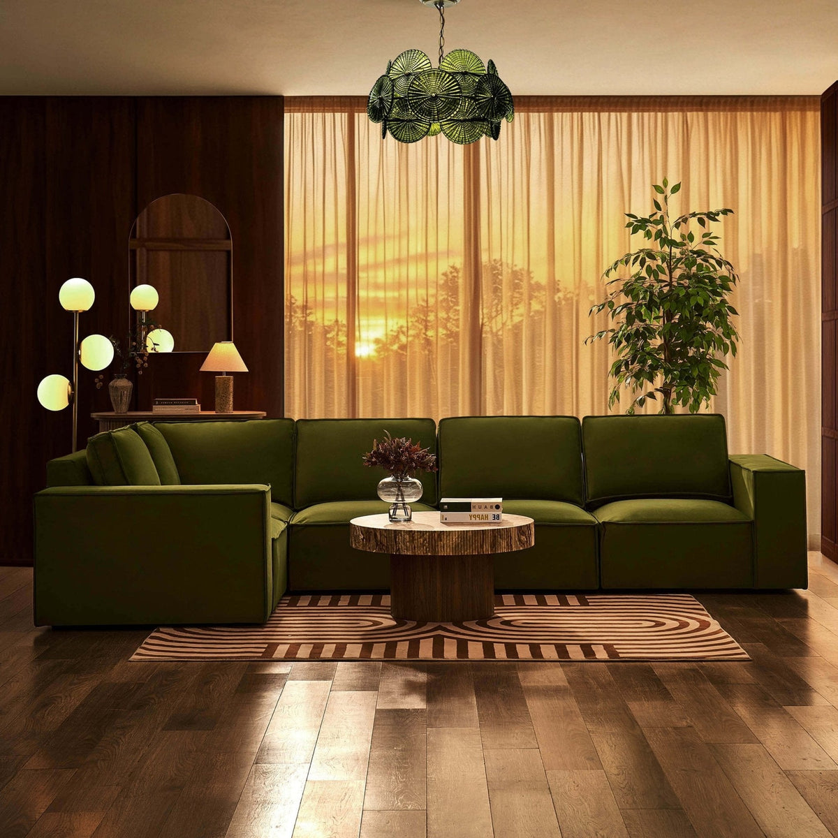 Dusklia - Brooklyn Large Left Hand L-Shape Sofa  - Muted Moss