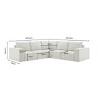 Dusklia - Brooklyn Large Left Hand Corner Sofa - Ivory