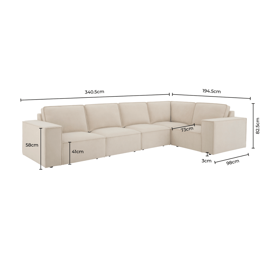 Dusklia - Brooklyn Large Right Hand L-Shape Sofa - Ink