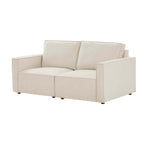 Dusklia - Brooklyn Slim Arm 2 Seater Sofa - Chenille Ivory
