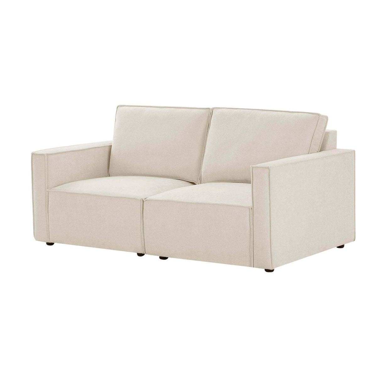 Dusklia - Brooklyn Slim Arm 2 Seater Sofa - Chenille Ivory