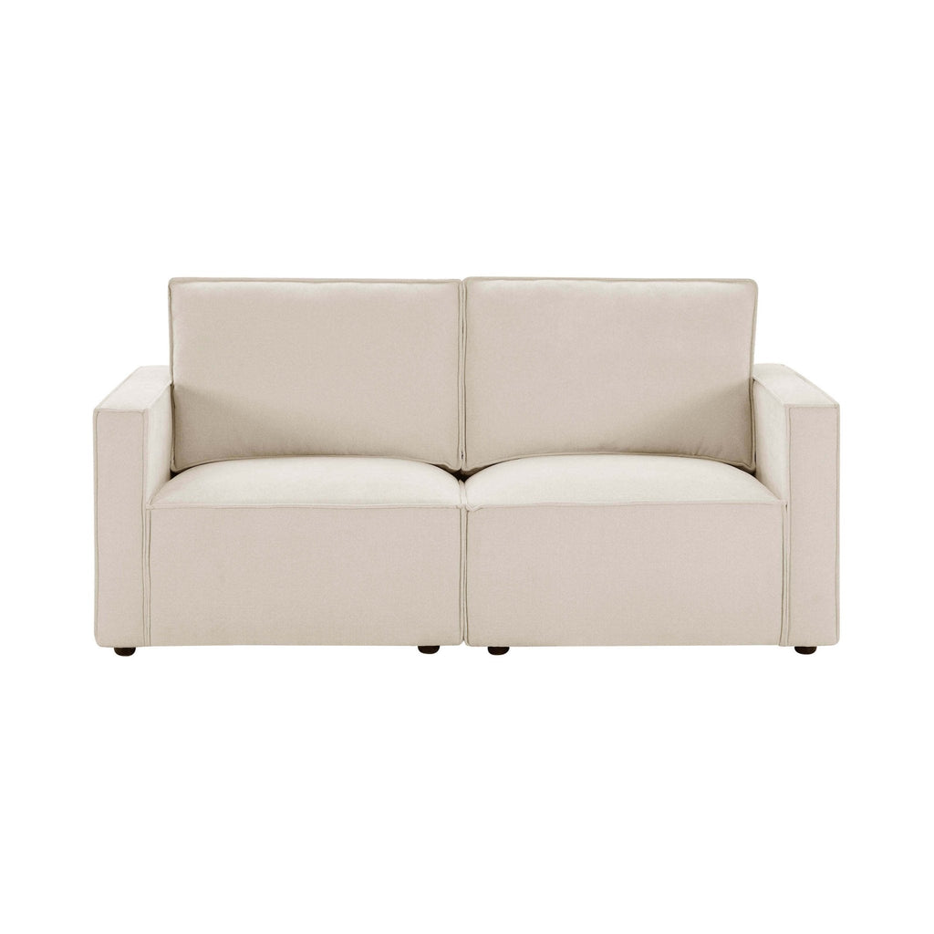 Dusklia - Brooklyn Slim Arm 2 Seater Sofa - Chenille Ivory