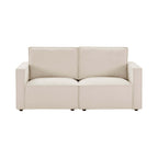 Dusklia - Brooklyn Slim Arm 2 Seater Sofa - Chenille Ivory