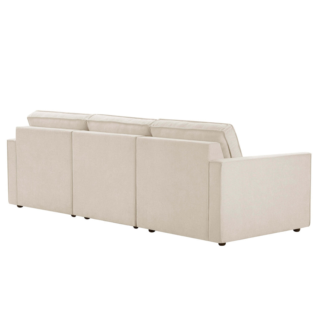 Dusklia - Brooklyn Slim Arm 3 Seater Sofa - Chenille Ivory