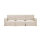 Dusklia - Brooklyn Slim Arm 3 Seater Sofa - Chenille Ivory
