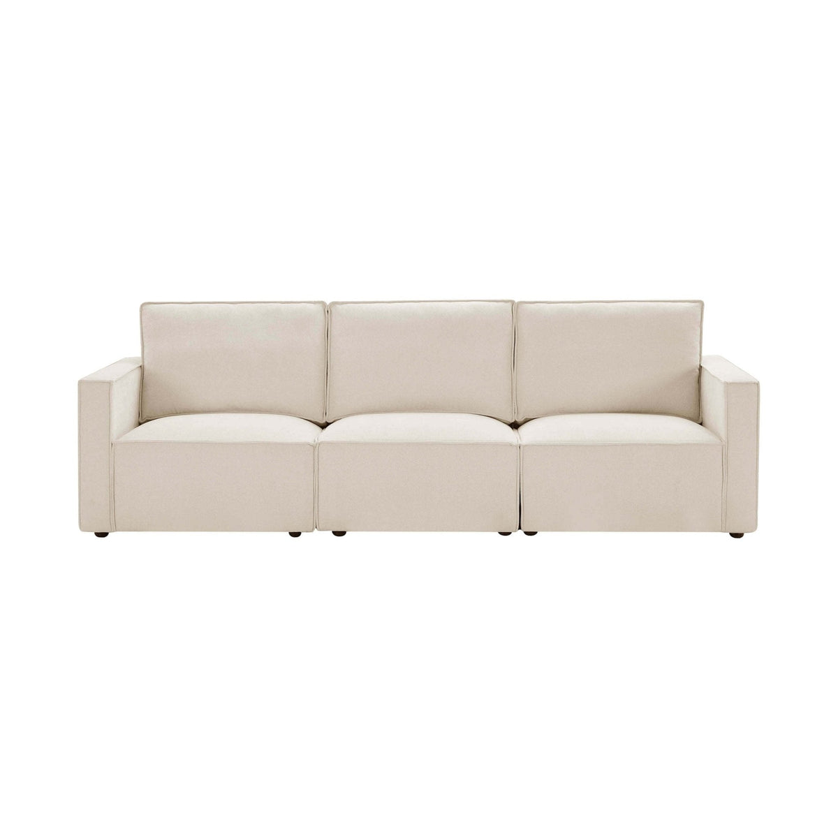 Dusklia - Brooklyn Slim Arm 3 Seater Sofa - Chenille Ivory