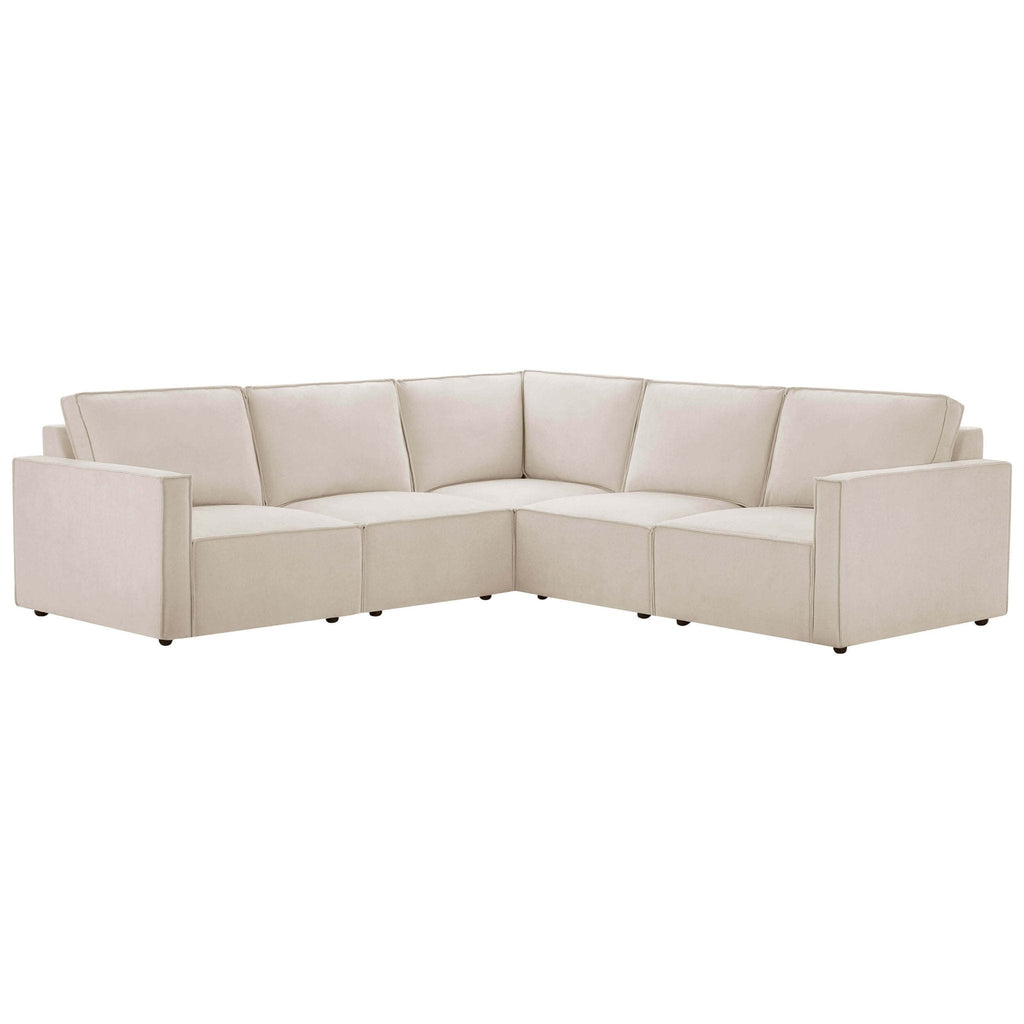 Dusklia - Brooklyn Slim Arm Large Left Hand Corner Sofa - Chenille Ivory