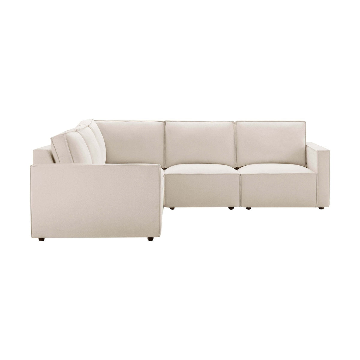 Dusklia - Brooklyn Slim Arm Large Left Hand Corner Sofa - Chenille Ivory