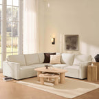 Dusklia - Brooklyn Slim Arm Large Left Hand Corner Sofa - Chenille Ivory