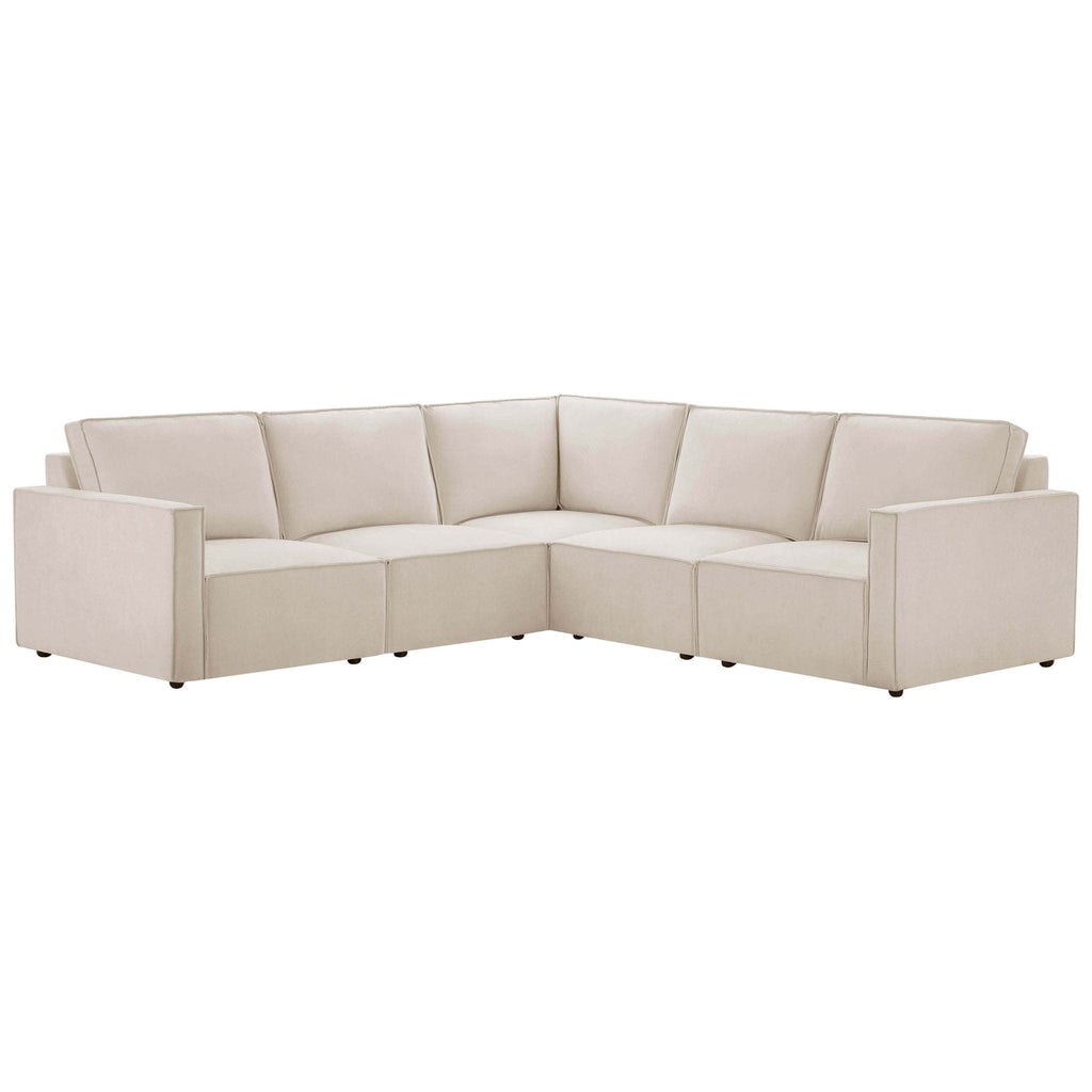 Dusklia - Brooklyn Slim Arm Large Right Hand Corner Sofa - Chenille Ivory