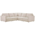 Dusklia - Brooklyn Slim Arm Large Right Hand Corner Sofa - Chenille Ivory