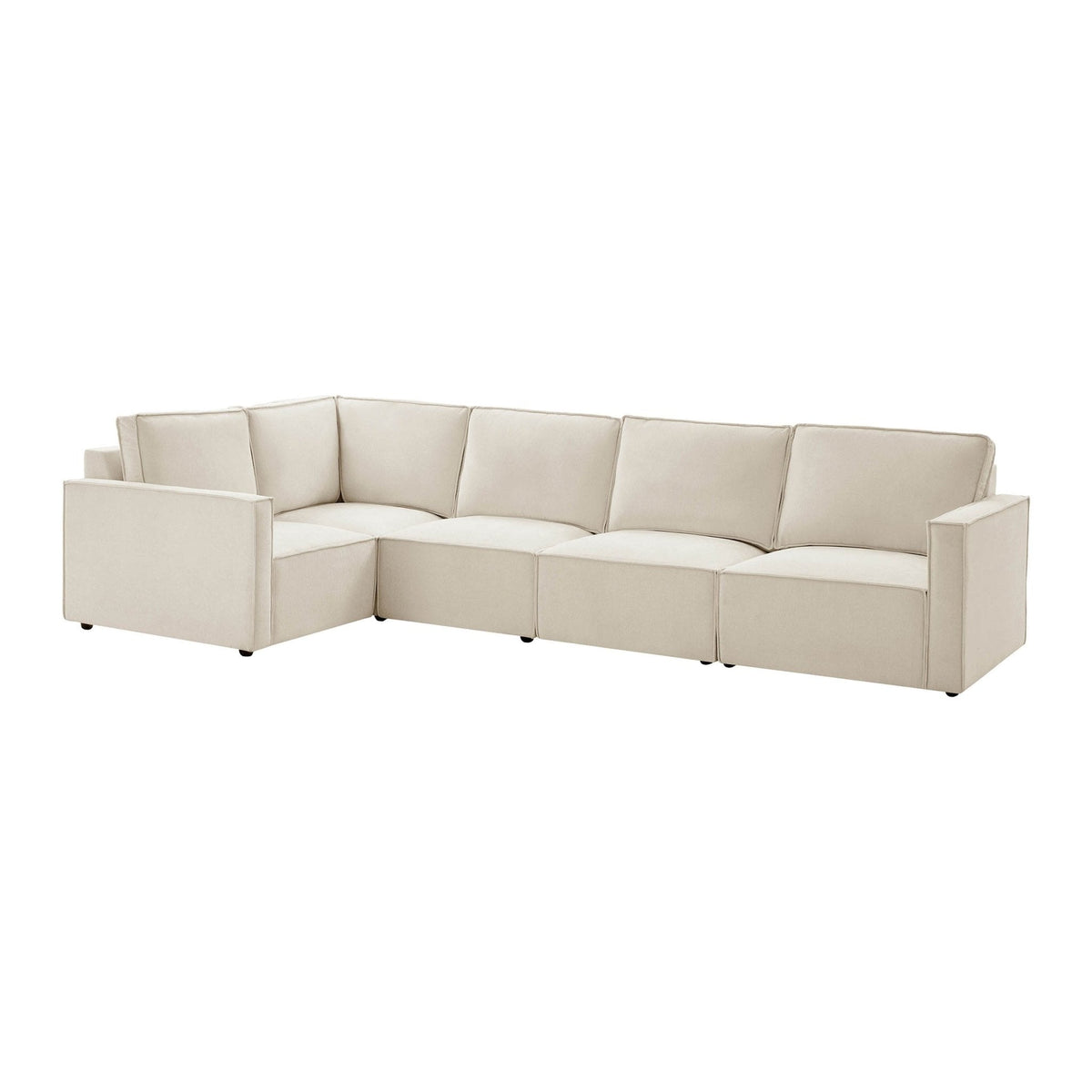 Dusklia - Brooklyn Slim Arm Left Hand Large L-Shape - Chenille Ivory