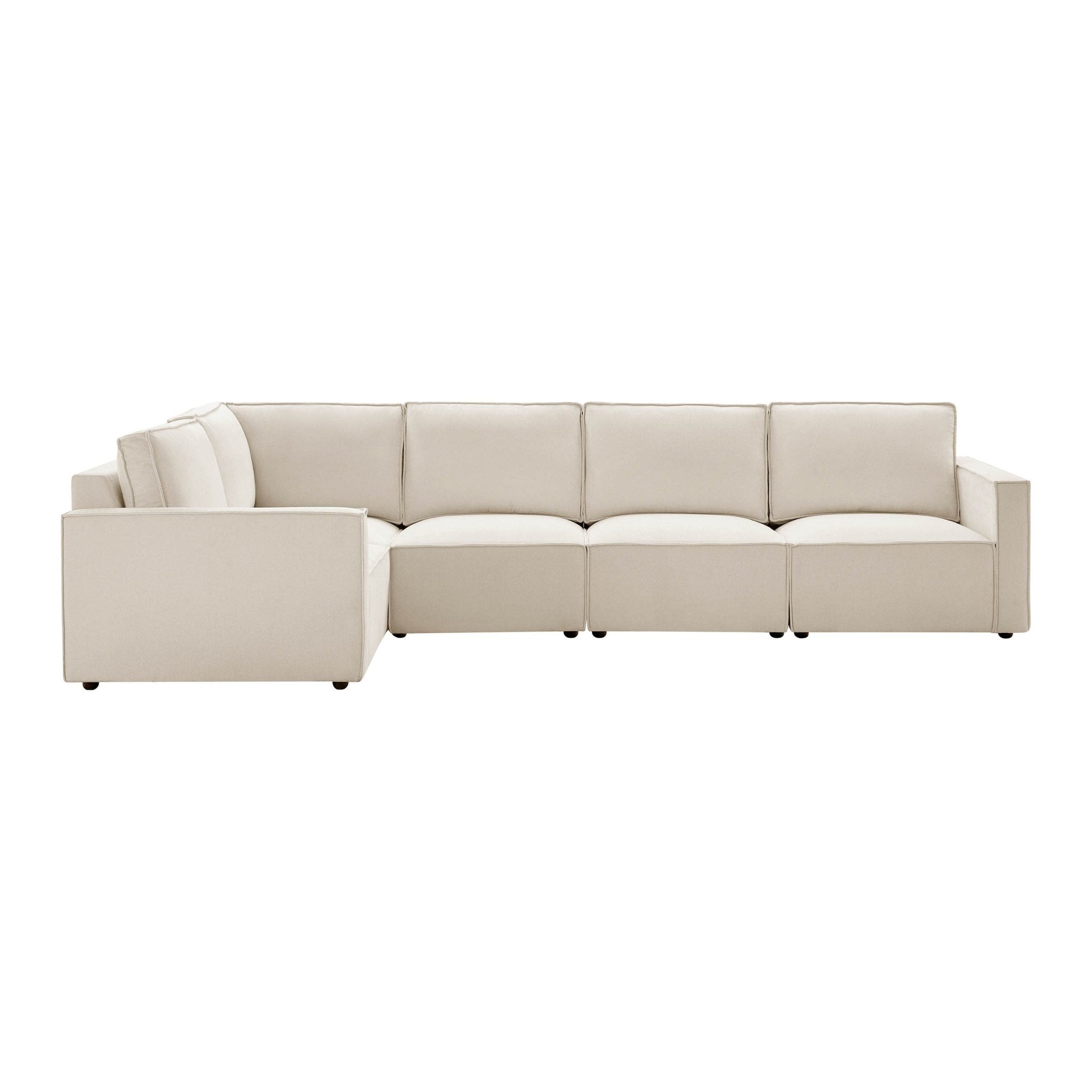 Dusklia - Brooklyn Slim Arm Left Hand Large L-Shape - Chenille Ivory