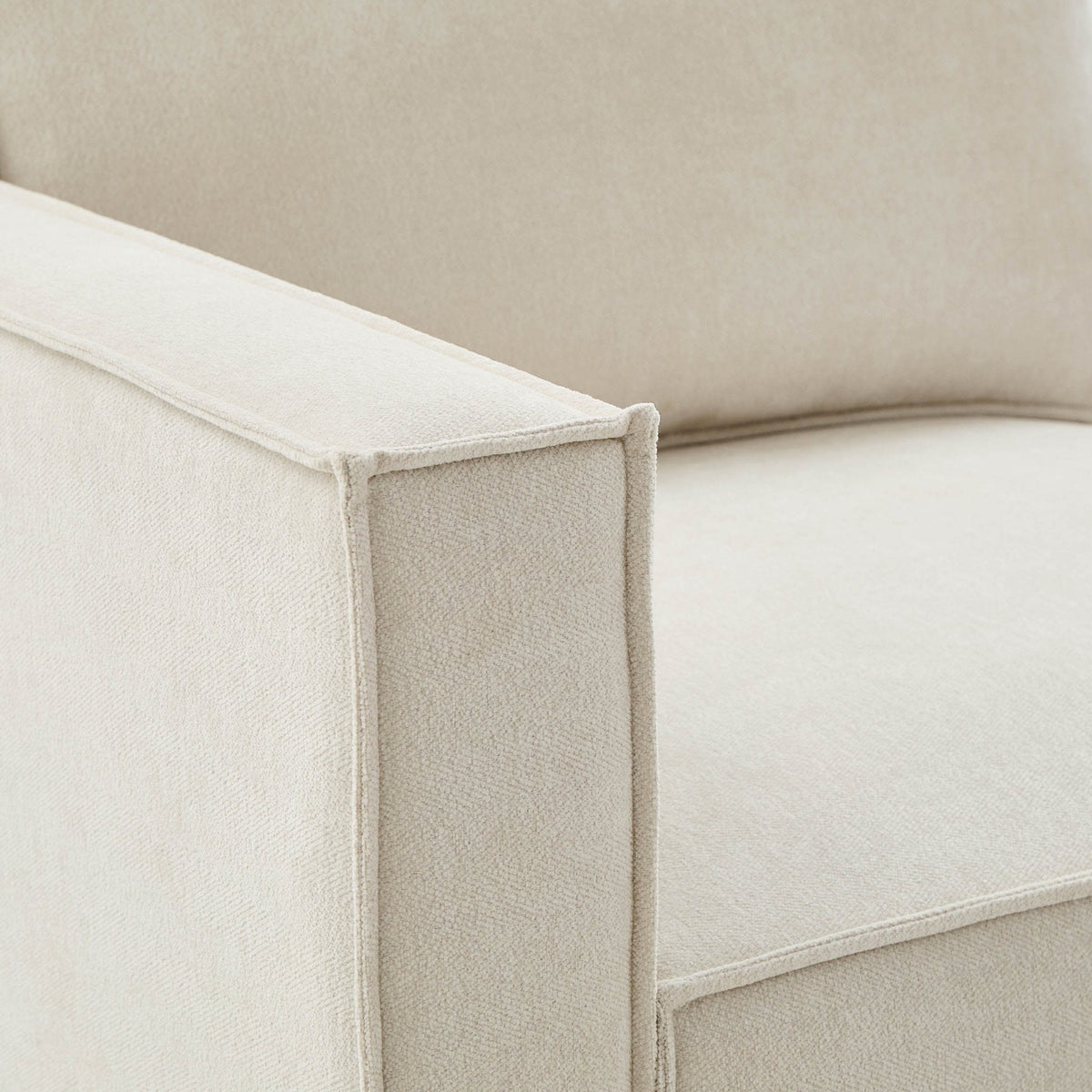 Dusklia - Brooklyn Slim Arm Left Hand Large L-Shape - Chenille Ivory