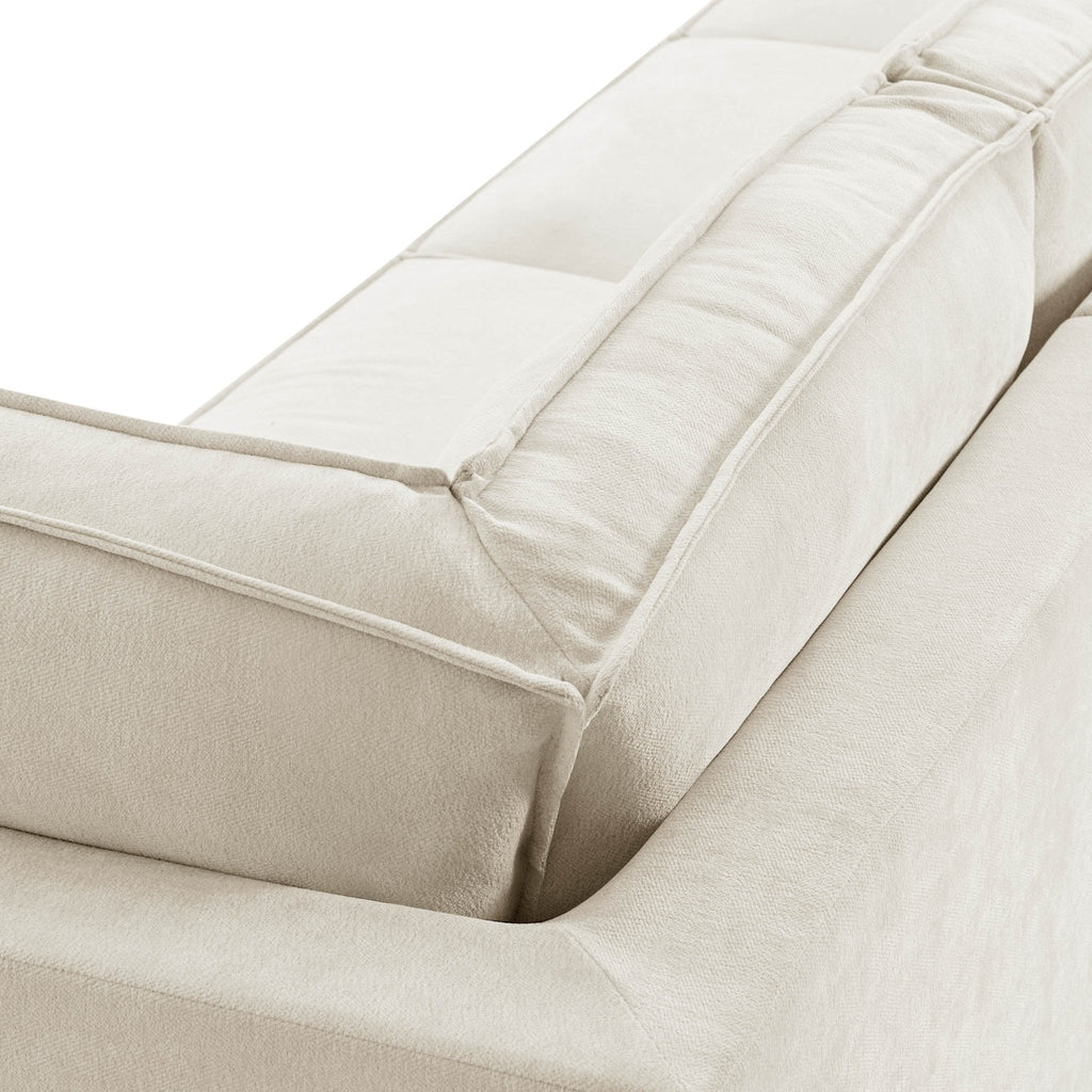 Dusklia - Brooklyn Slim Arm Left Hand Large L-Shape - Chenille Ivory