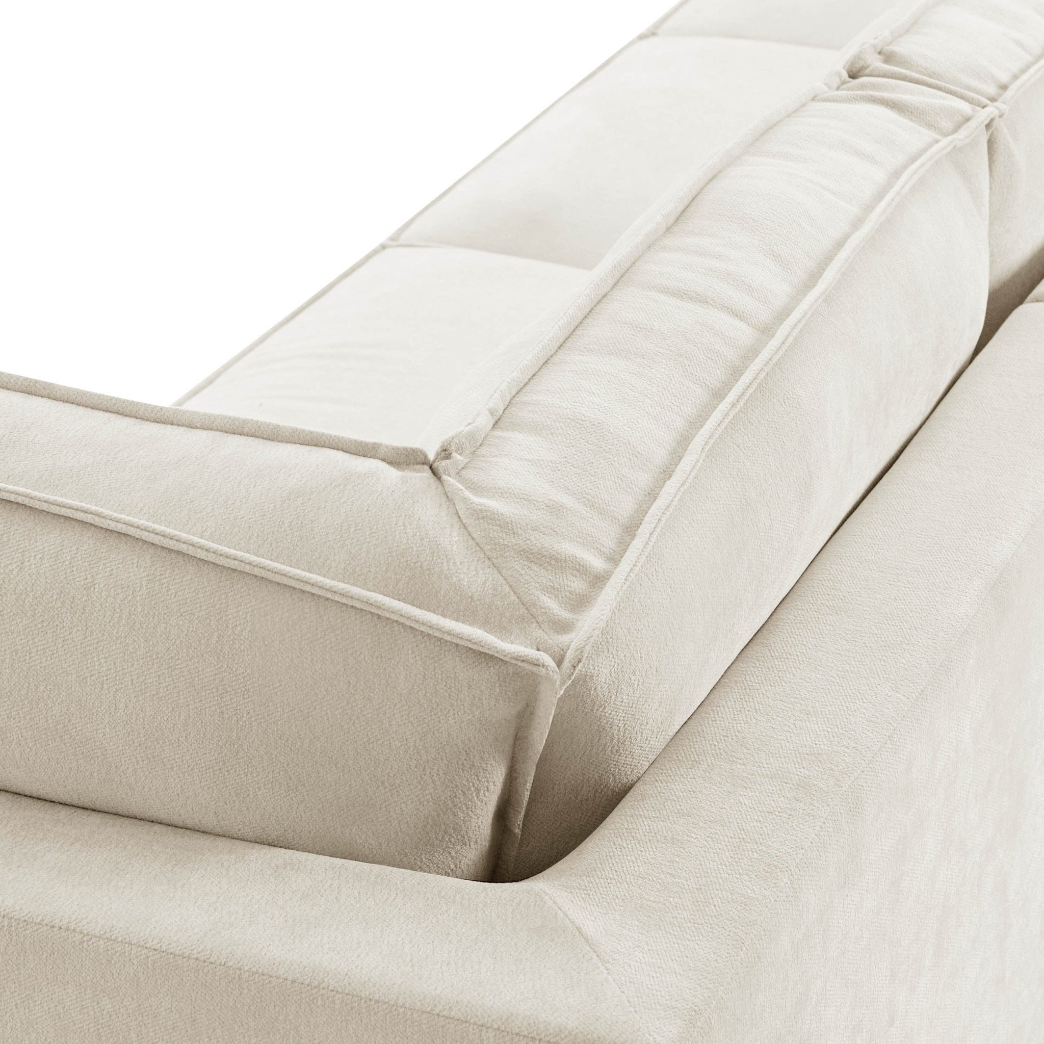 Dusklia - Brooklyn Slim Arm Left Hand Large L-Shape - Chenille Ivory