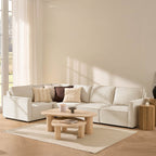 Dusklia - Brooklyn Slim Arm Left Hand Large L-Shape - Chenille Ivory