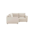 Dusklia - Brooklyn Slim Arm Left Hand Small Corner Sofa - Chenille Ivory