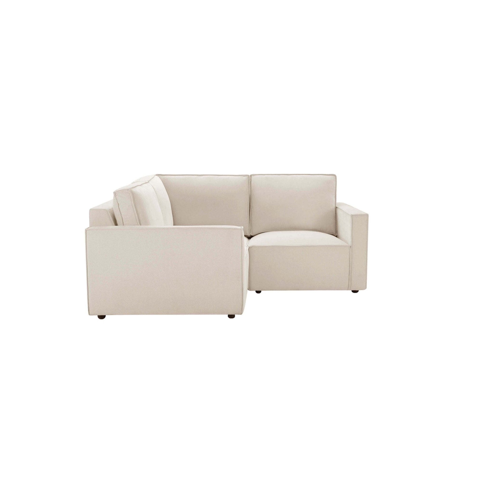 Dusklia - Brooklyn Slim Arm Left Hand Small Corner Sofa - Chenille Ivory