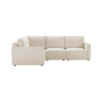 Dusklia - Brooklyn Slim Arm Left Hand Small L-Shape - Chenille Ivory