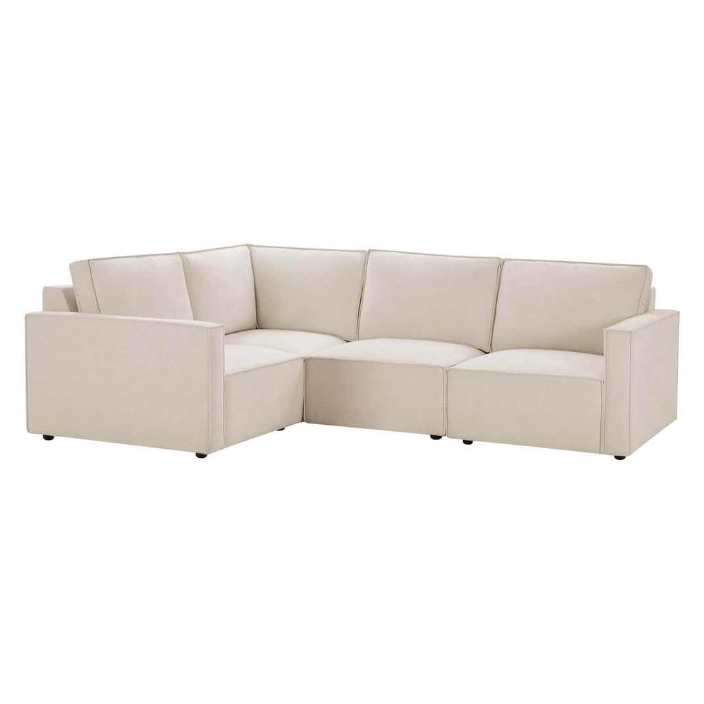Dusklia - Brooklyn Slim Arm Left Hand Small L-Shape - Chenille Ivory