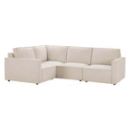 Dusklia - Brooklyn Slim Arm Left Hand Small L-Shape - Chenille Ivory