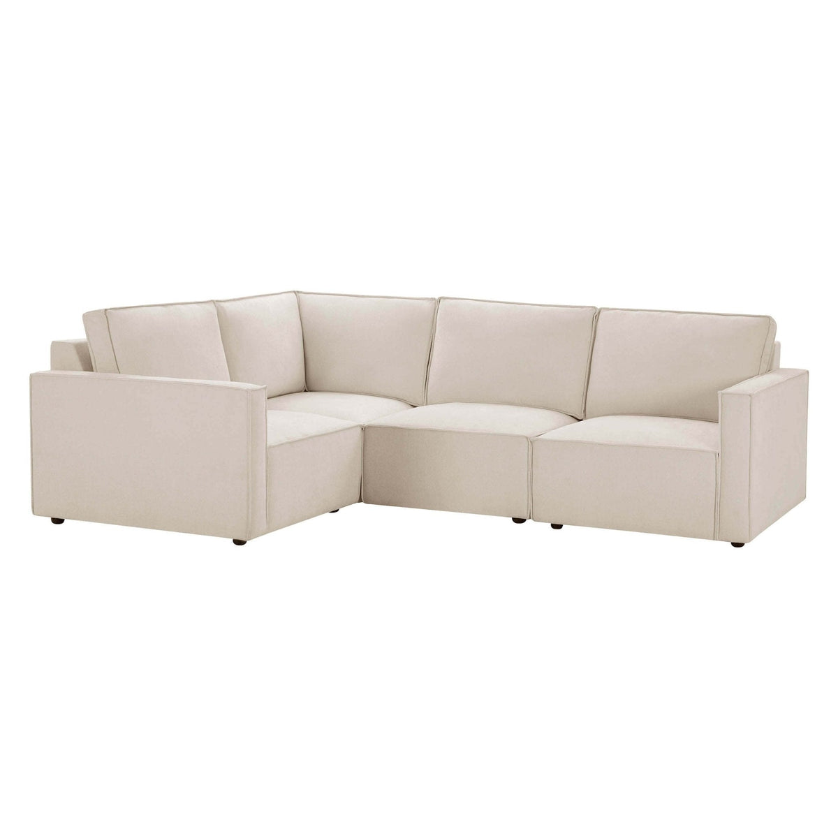 Dusklia - Brooklyn Slim Arm Left Hand Small L-Shape - Chenille Ivory