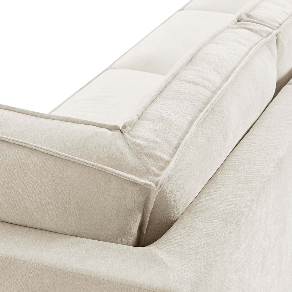 Dusklia - Brooklyn Slim Arm Right Hand Large L-Shape - Chenille Ivory