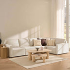 Dusklia - Brooklyn Slim Arm Right Hand Large L-Shape - Chenille Ivory