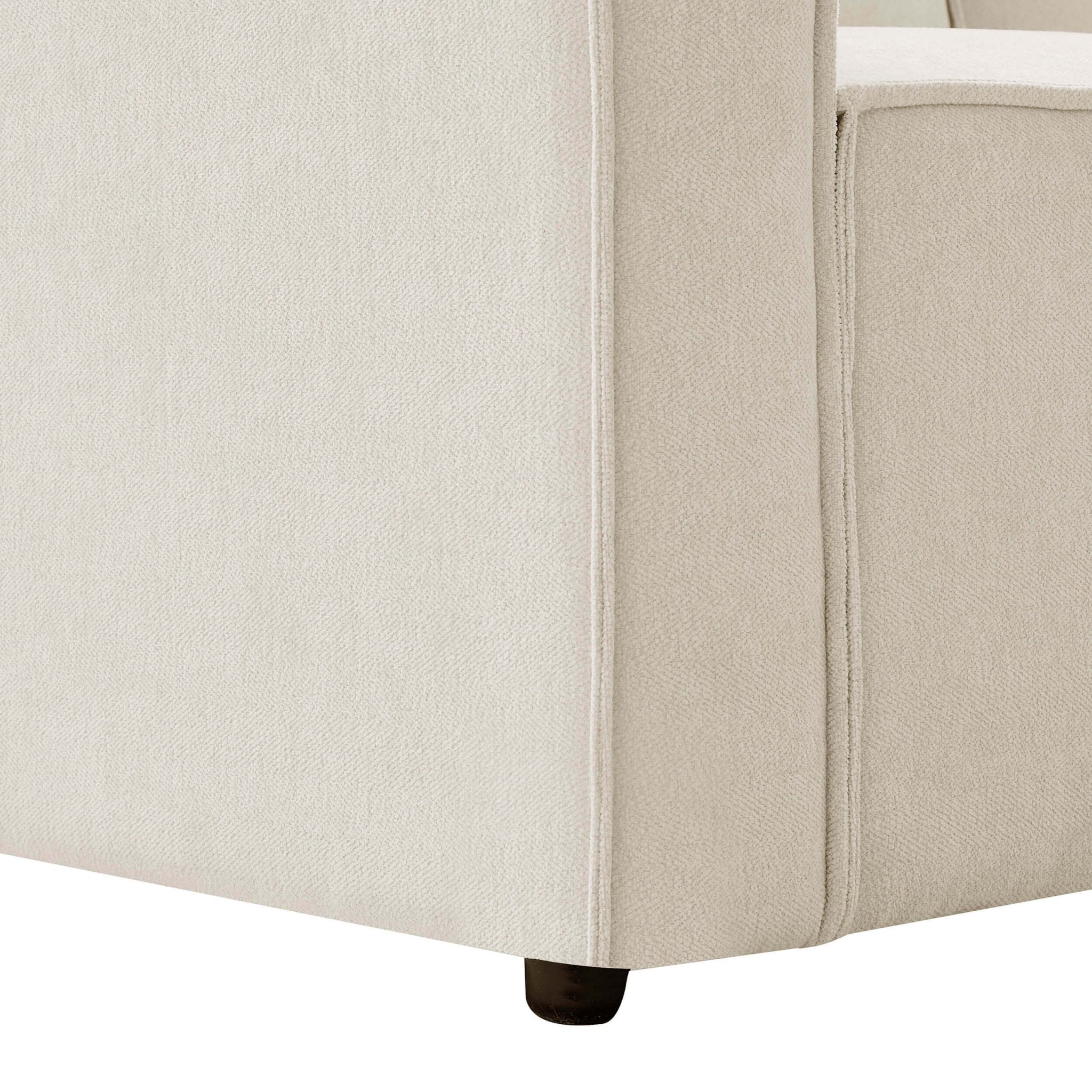 Dusklia - Brooklyn Slim Arm Right Hand Large L-Shape - Chenille Ivory