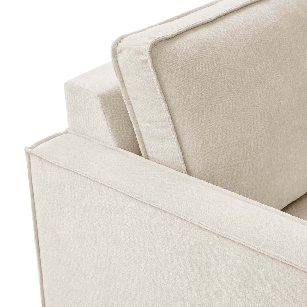 Dusklia - Brooklyn Slim Arm Right Hand Large L-Shape - Chenille Ivory