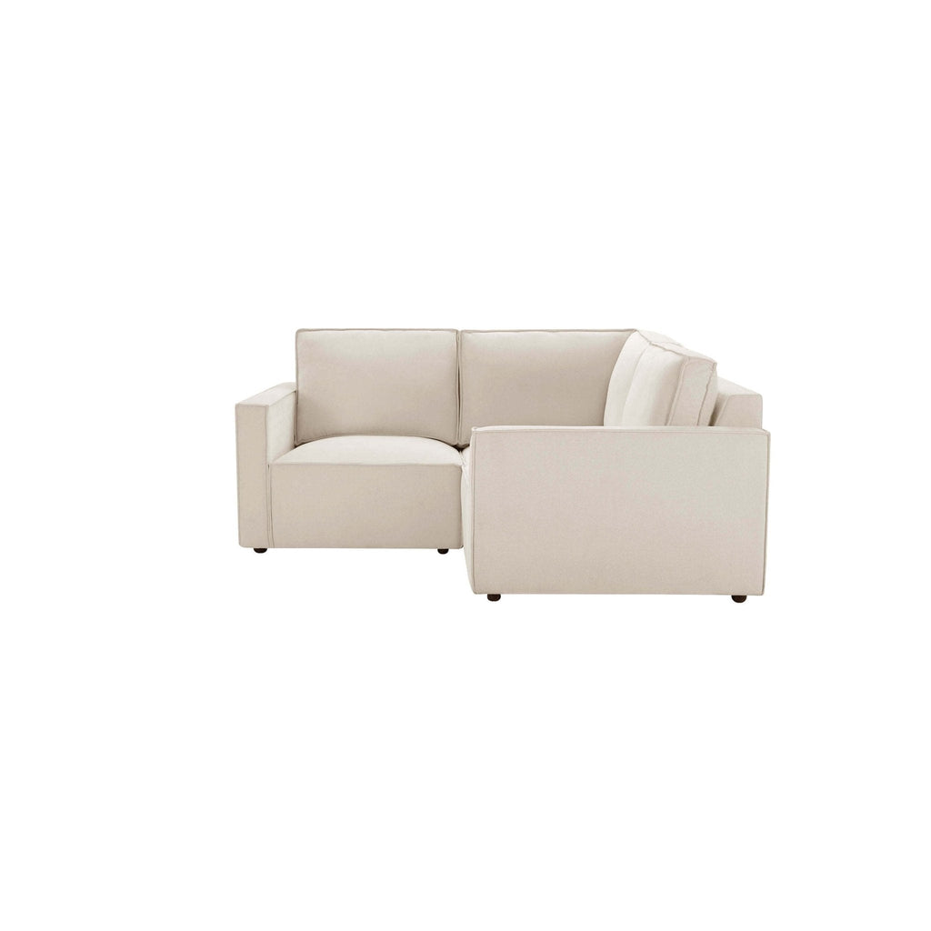 Dusklia - Brooklyn Slim Arm Right Hand Small Corner Sofa - Chenille Ivory