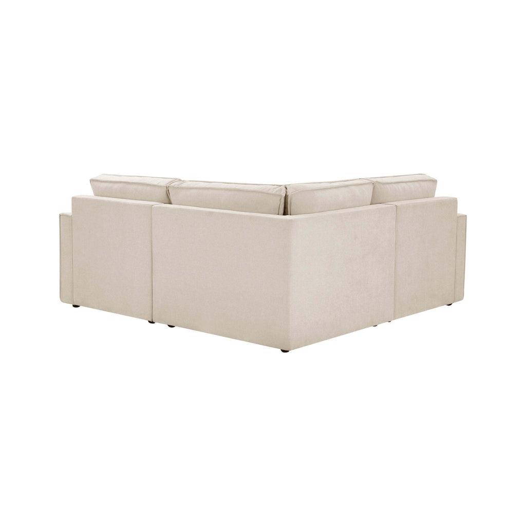Dusklia - Brooklyn Slim Arm Left Hand Small Corner Sofa - Chenille Ivory