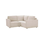 Dusklia - Brooklyn Slim Arm Left Hand Small Corner Sofa - Chenille Ivory