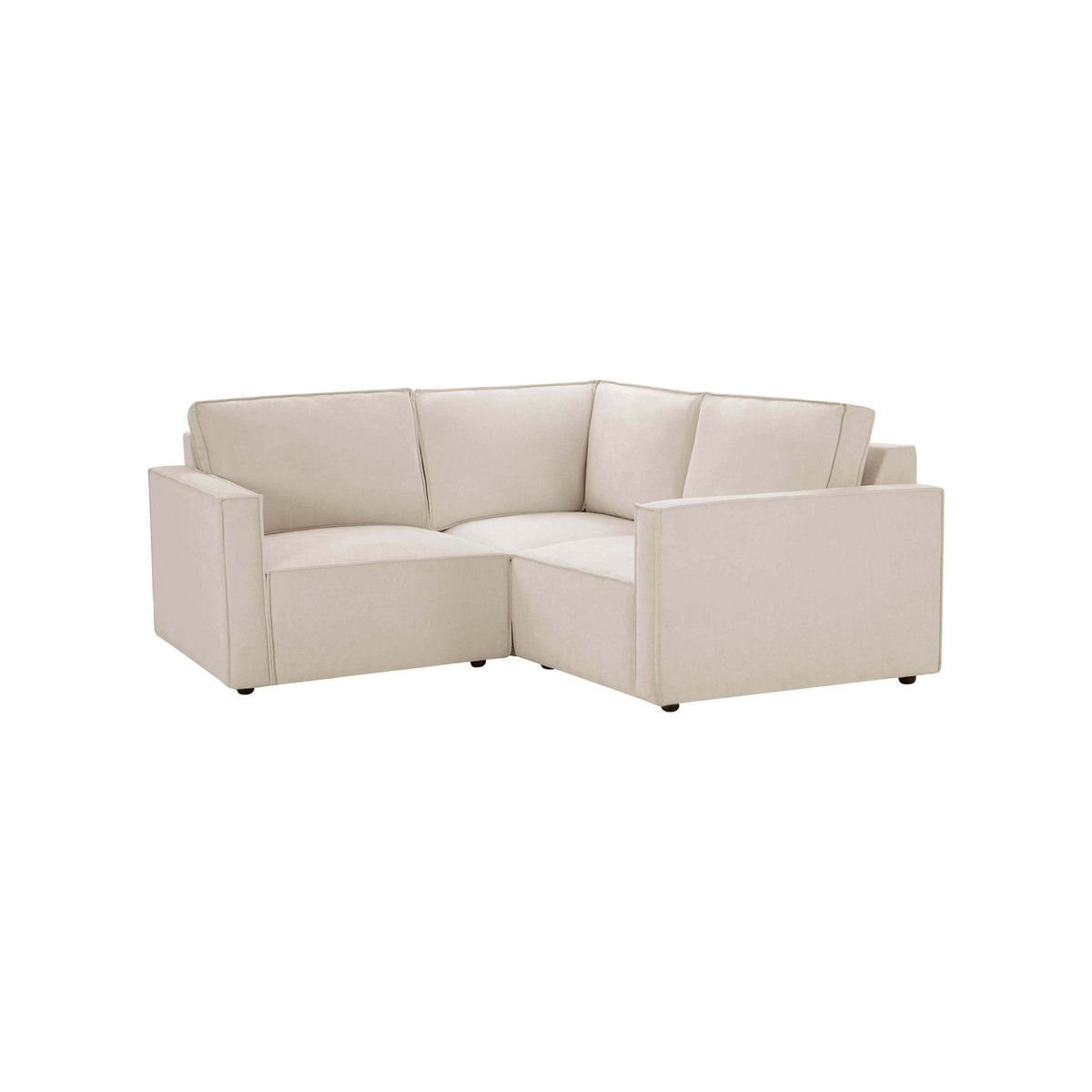 Dusklia - Brooklyn Slim Arm Left Hand Small Corner Sofa - Chenille Ivory