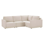 Dusklia - Brooklyn Slim Arm Right Hand Small L-Shape - Chenille Ivory
