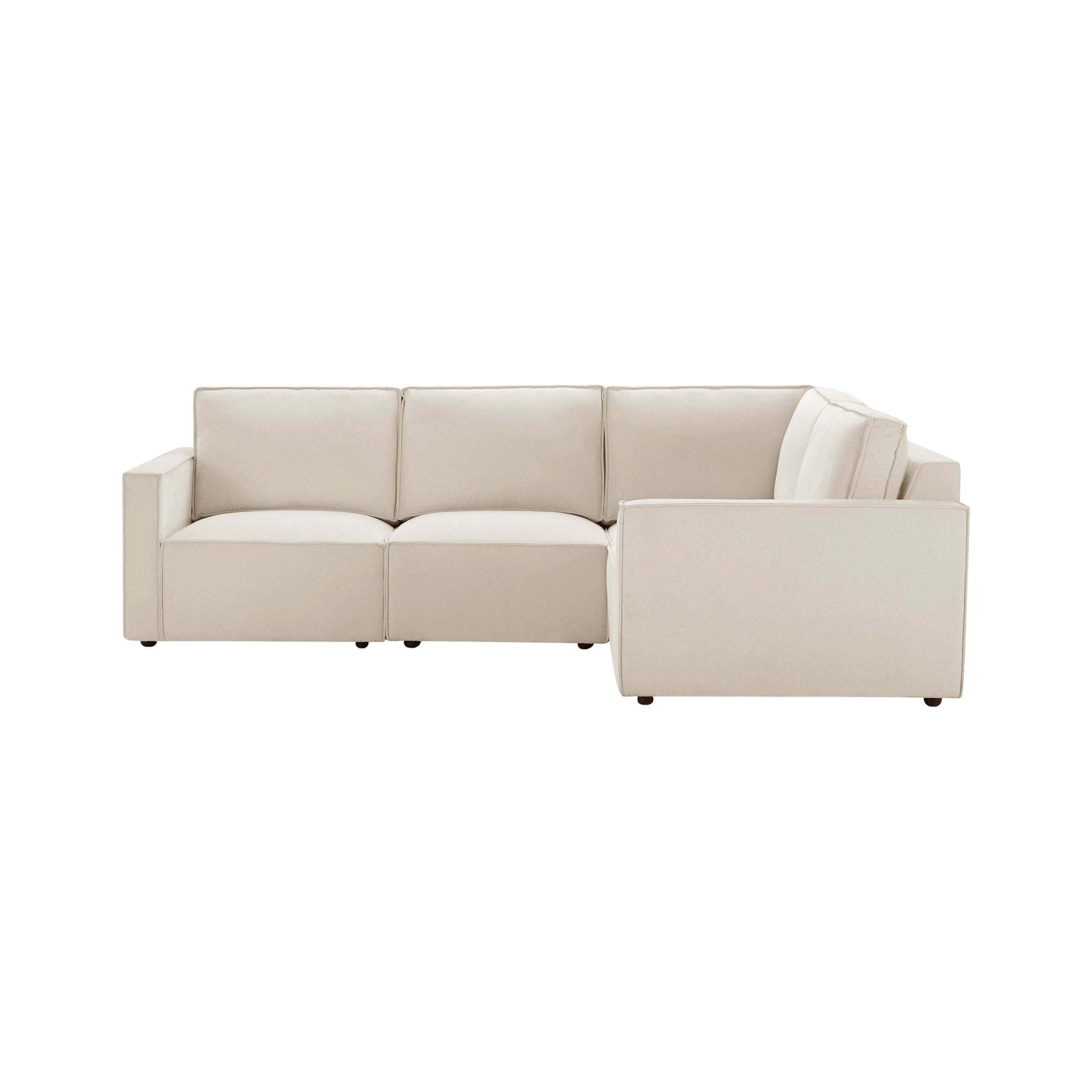 Dusklia - Brooklyn Slim Arm Right Hand Small L-Shape - Chenille Ivory