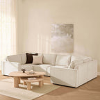 Dusklia - Brooklyn Slim Arm U-Shape Sofa - Chenille Ivory