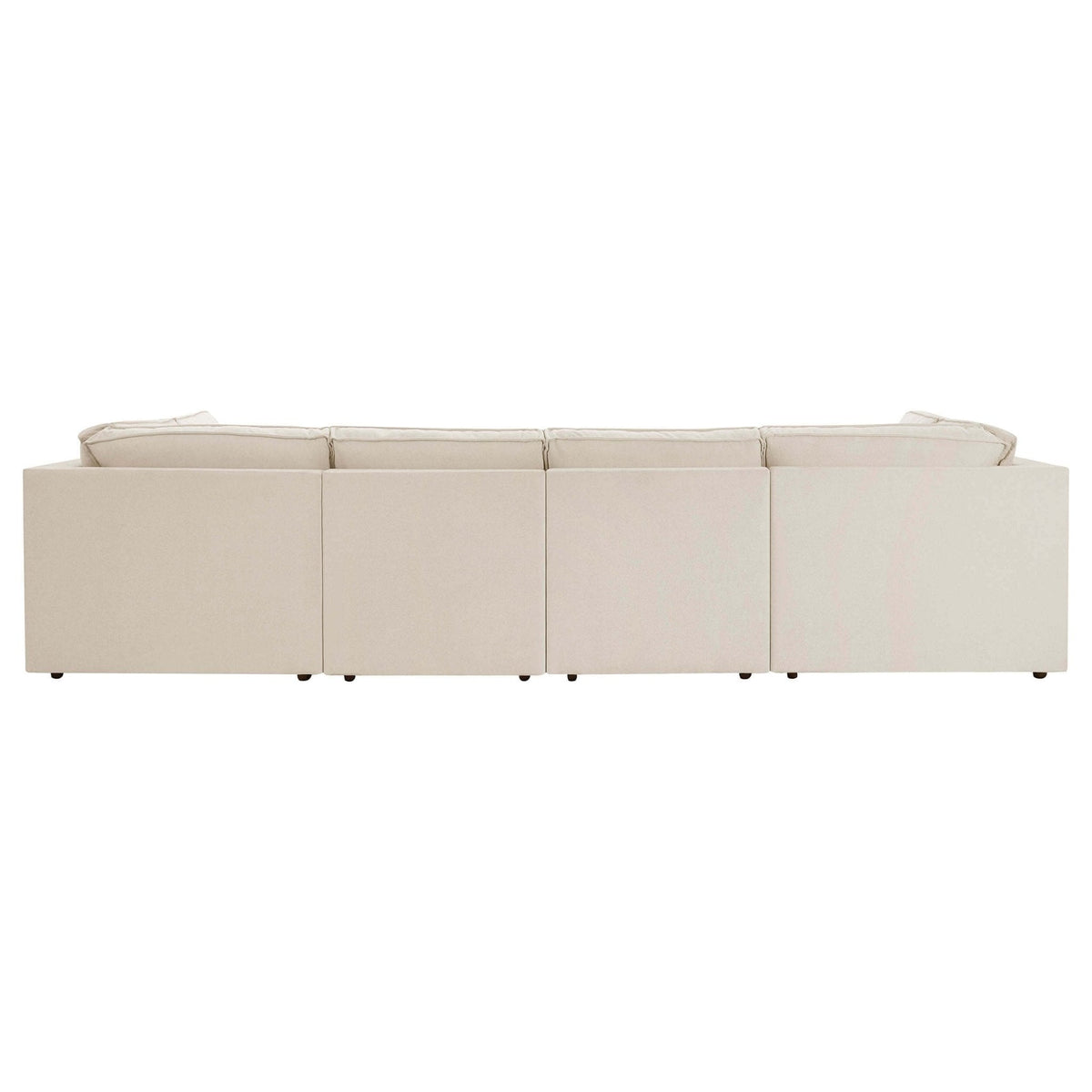 Dusklia - Brooklyn Slim Arm U-Shape Sofa - Chenille Ivory